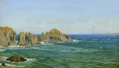 A Rocky Coast, Merope Rocks, near Harlyn Bay, North Cornwall by Arthur Hughes