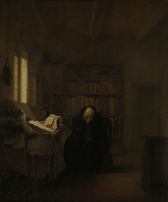 A Scholar in his Study (The Old Savant) by Salomon Koninck