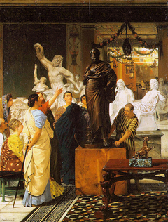 A Sculpture Gallery in Rome at the Time of Agrippa by Lawrence Alma-Tadema