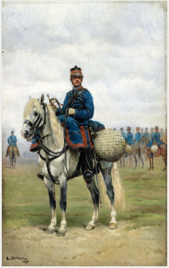 A Trumpeter on Horseback by Édouard Detaille