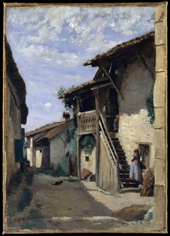 A Village Street: Dardagny by Jean-Baptiste-Camille Corot