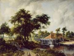 A Watermill by Meindert Hobbema