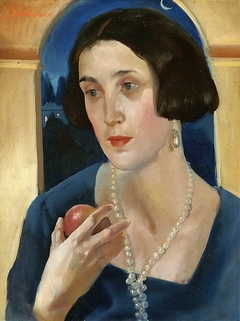 A woman with an apple by Jan Wydra