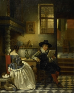 An Interior of the 17th Century by Henri Leys baron