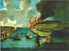 Attack on Bunker's Hill, with the Burning of Charles Town by Anonymous