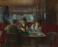 Backgammon at the Café by Jean Béraud