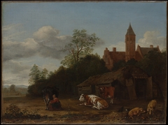 Barnyard Scene by Anthonie van Borssom