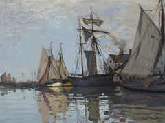 Bateaux dans le port de Honfleur by Claude Monet