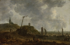 Beach at Katwijk by Adriaen van der Kabel