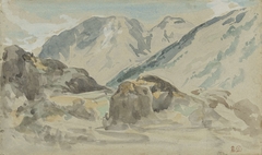 Berglandschap by Eugène Delacroix