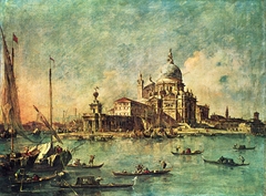 Blick auf Punta della Dogana und Santa Maria della Salute by Francesco Guardi