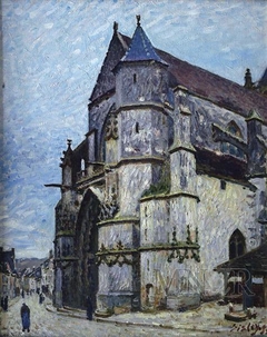 Church in Moret in winter by Alfred Sisley