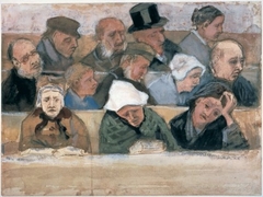 Church Pew with Worshippers by Vincent van Gogh