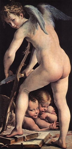 Cupid Making His Arch by Parmigianino