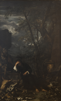 Demokritus in Meditation by Salvator Rosa