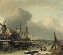 Dutch Harbour in Winter by Abraham Storck