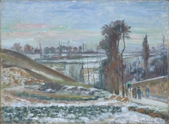 Effet de neige à l'Hermitage, Pontoise by Camille Pissarro