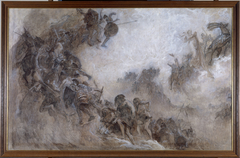 Esquisse pour le plafond de l'amphithéâtre de paléontologie du Museum d'histoire naturelle de Paris : Les Races humaines (Plafond) by Fernand Cormon