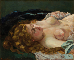 Femme endormie aux cheveux roux by Gustave Courbet