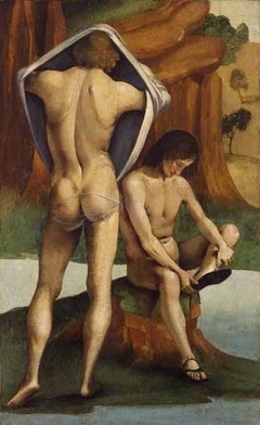 Figures in a Landscape: Two Nude Youths by Luca Signorelli