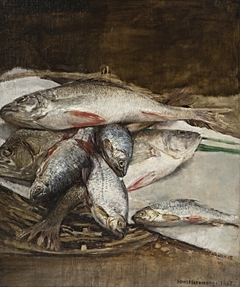 Fischstilleben (Flußfische) by Hans Herrmann