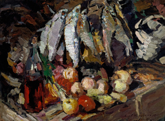 Fishes, wine, fruit by Konstantin Korovin