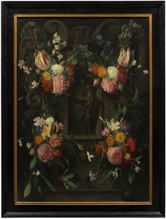 Flower Garland with the Virgin and Child by Daniel Seghers