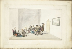 Gezelschap van tien jonge mensen in een interieur by Gesina ter Borch