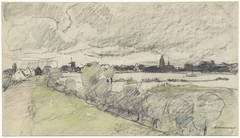 Gezicht op Schoonhoven by Adolf le Comte