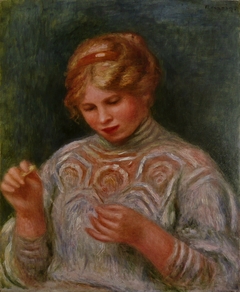 Girl Tatting by Auguste Renoir