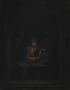 Girl with a Candle by Gerrit Dou