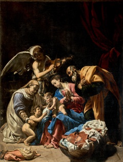 Holy Family with Saint Elizabeth, the Infant Saint John and an Angel by Orazio Borgianni