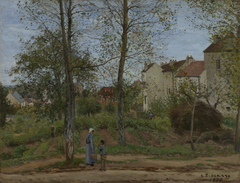 Houses at Bougival (Autumn) by Camille Pissarro