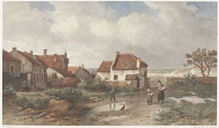 Houses at the Edge of a Village in the Dunes by Salomon Leonardus Verveer