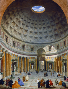 Interior of the Pantheon, Rome by Giovanni Paolo Panini