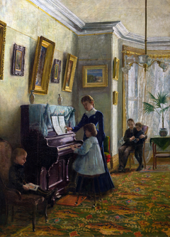 Jeanne au piano by Ludger Larose