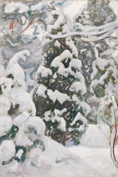 Juniper Tree in Snow by Pekka Halonen