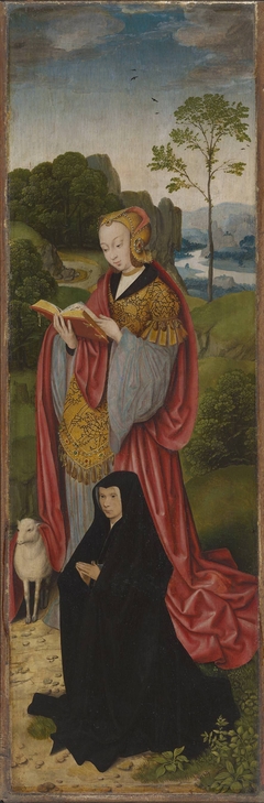 Kreuzigungsaltar: Hl. Agnes und Stifterin by Barthel Bruyn the Elder