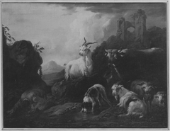 Landscape with cattle by Johann Heinrich Tischbein