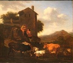 Landscape with Figures and Animals by Nicolaes Pieterszoon Berchem