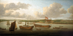 Launch of a Fourth-Rate on the River Orwell by John Cleveley the Elder