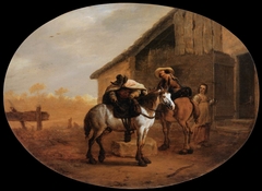 Le Départ de l'hôtellerie by Pieter van Laer