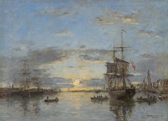 Le Havre: The Outer Harbor at Sunset by Eugène Louis Boudin