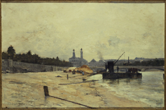 Le pont de l'Alma et l'ancien Trocadéro vus du quai d'Orsay by René Billotte