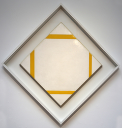 lozenge composition with yellow lines by Piet Mondrian