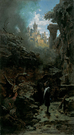 Magician and Dragon by Carl Spitzweg