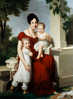 Mme. H and Her Children by Louis-André-Gabriel Bouchet