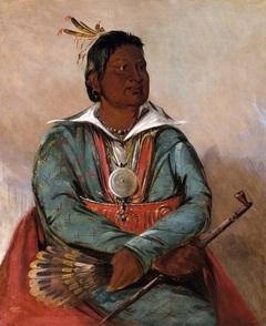 Mó-sho-la-túb-bee, He Who Puts Out and Kills, Chief of the Tribe by George Catlin