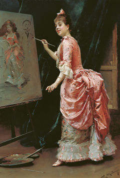 Model making mischief by Raimundo de Madrazo y Garreta