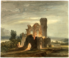 Night Landscape with Monastery in Ruins by Lluís Rigalt